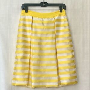Vince Camuto Yellow and White A-Line Skirt